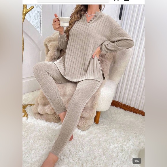 Cozy Ribbed Lounge Set - Picture 3 of 6